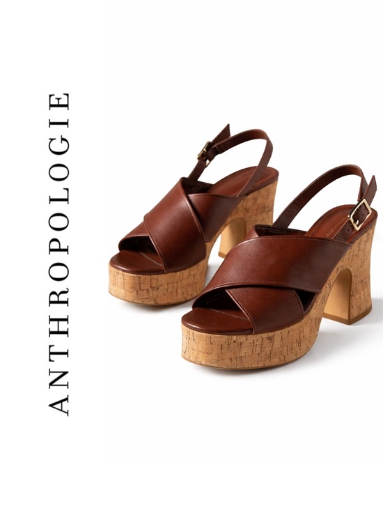 Anthropologie Shoes - Anthropologie Cross-Strap Woven Platform Sandals